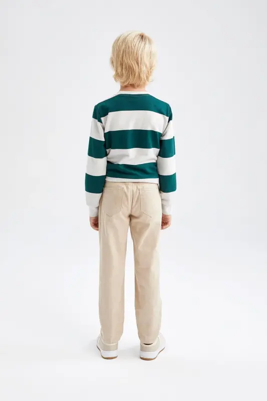 Boys Gabardine School Trousers-Beige - 8