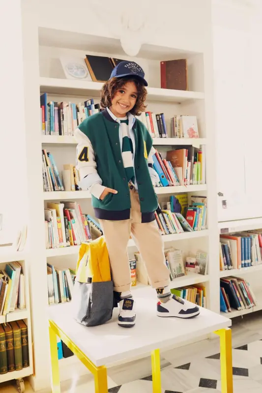 Boys Gabardine School Trousers-Beige - DEFACTO