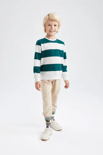 Boys Gabardine School Trousers-Beige - 5