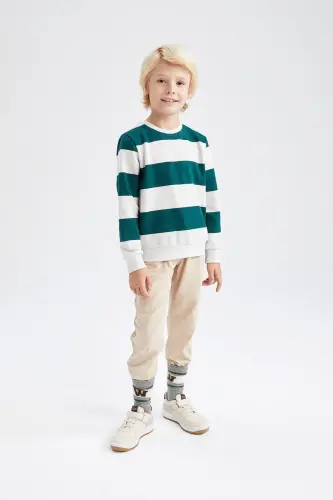 Boys Gabardine School Trousers-Beige - 6