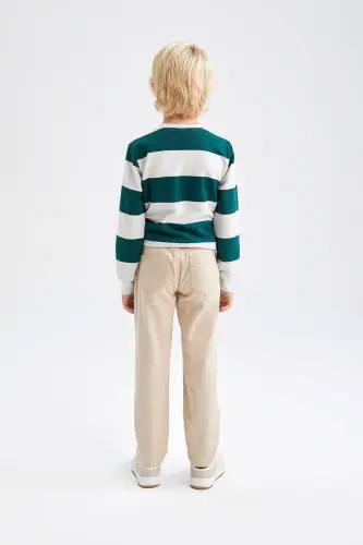 Boys Gabardine School Trousers-Beige - 8