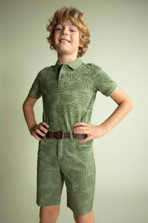 Boys Gabardine Shorts Green - 2