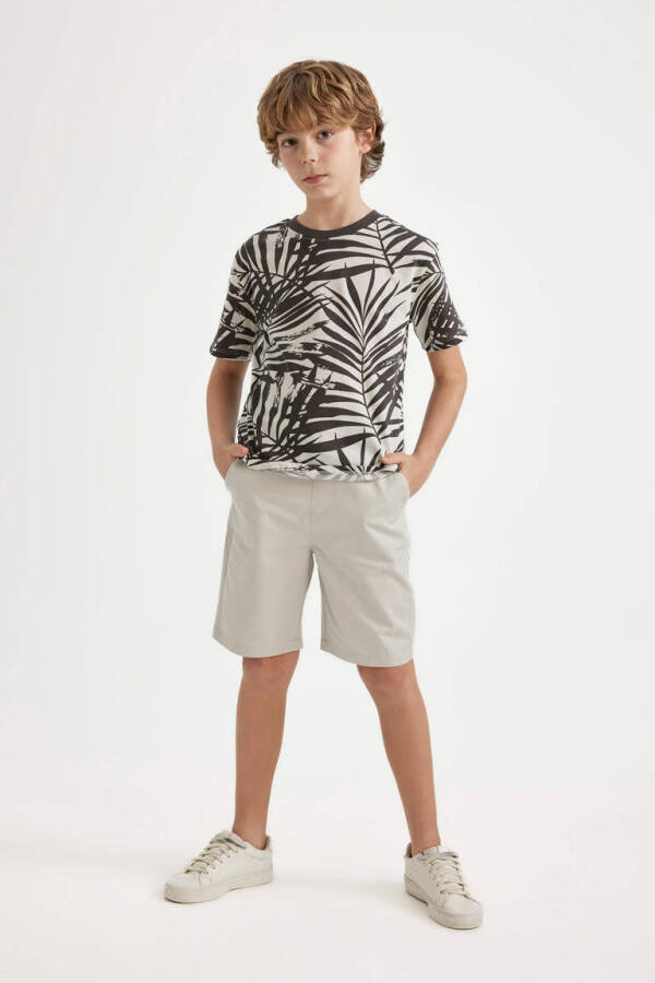 Boys Gabardine Shorts Light Gray - 1