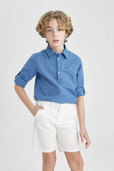 Boy's Gabardine Shorts Off-White - 3