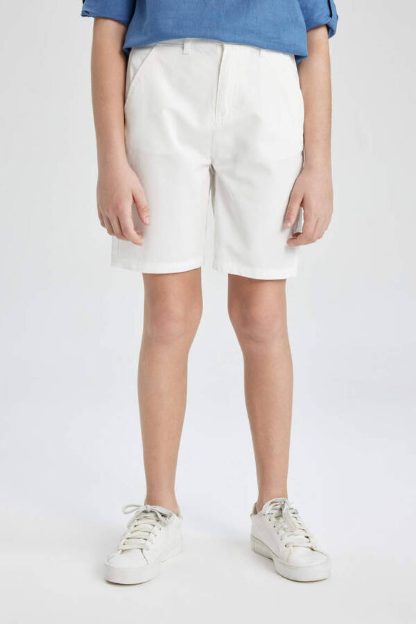 Boy's Gabardine Shorts Off-White - 4