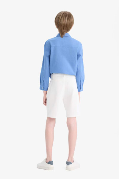 Boy's Gabardine Shorts Off-White - 5