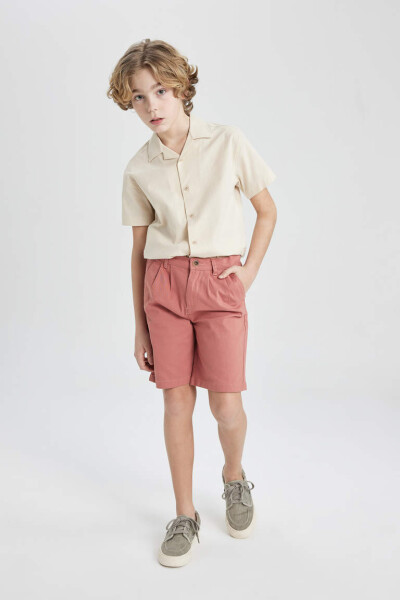 Boys Gabardine Shorts Rose - 1