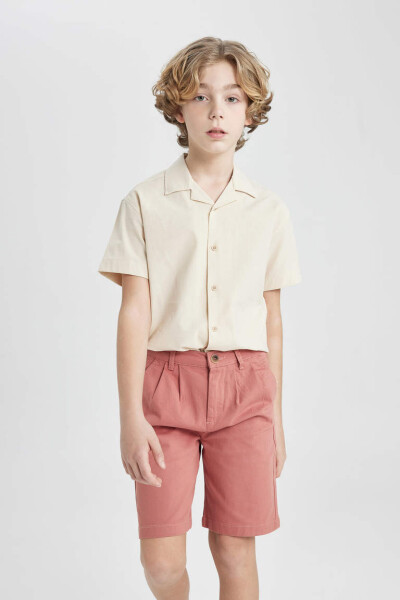 Boys Gabardine Shorts Rose - 4