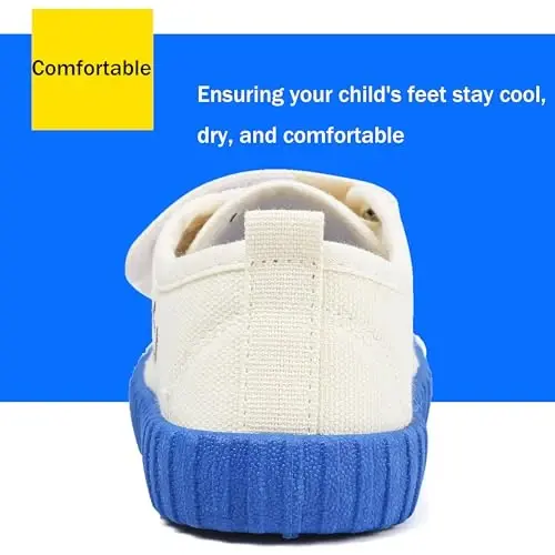 Boy's Girl's Toddlers Canvas Shoes Slip-On Lightweight Kids Sneakers Hook and Loops Casual Skin-Friendly Walking Running Shoes with Multicolor Sole (Toddler/Little Kids) - 6