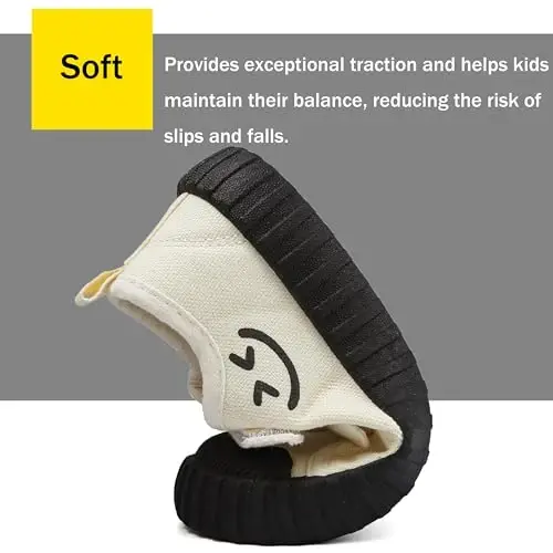 Boy's Girl's Toddlers Canvas Shoes Slip-On Lightweight Kids Sneakers Hook and Loops Casual Skin-Friendly Walking Running Shoes with Multicolor Sole (Toddler/Little Kids) - 5