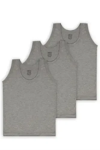 Boys Gray Tank Top 3-Pack 100% Cotton Jersey - 3
