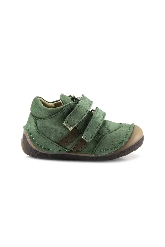 Boy's Green Leather Orthopedic Support First Step Boots - 8