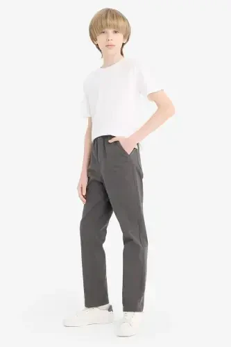 Boy's Grey Gabardine School Trousers T8850A623AU-Anthracite - 1