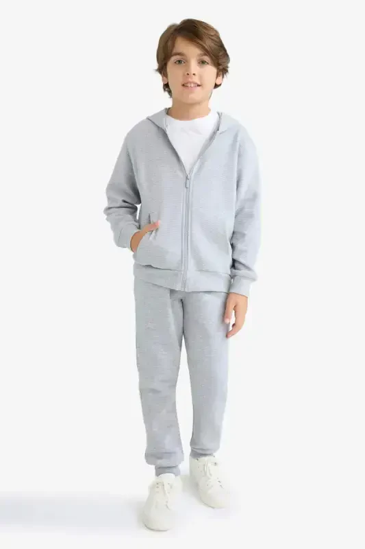 Boys Grey Hooded School Cardigan T7468a623au-Grey - 2