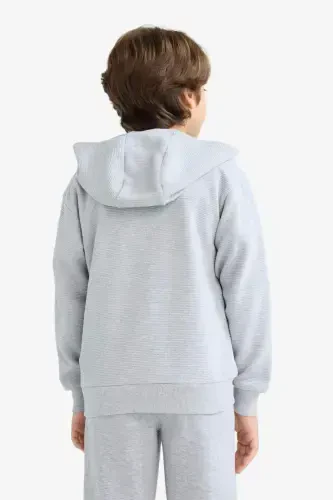 Boys Grey Hooded School Cardigan T7468a623au-Grey - 5