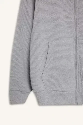 Boys Grey Hooded School Cardigan T7468a623au-Grey - 7