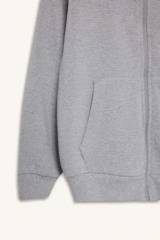 Boys Grey Hooded School Cardigan T7468a623au-Grey - 7