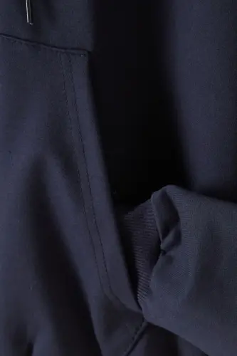 Boys' Hooded Zip-Up Navy School Jacket 16195 - 4
