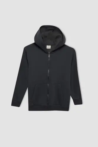 Boys' Hooded Zip-Up School Jacket X7382A624AU - 4