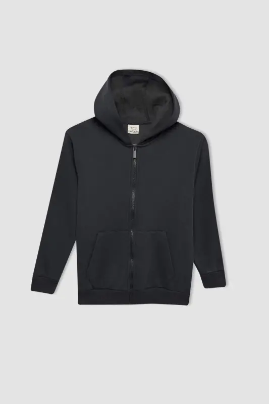 Boys' Hooded Zip-Up School Jacket X7382A624AU - 4