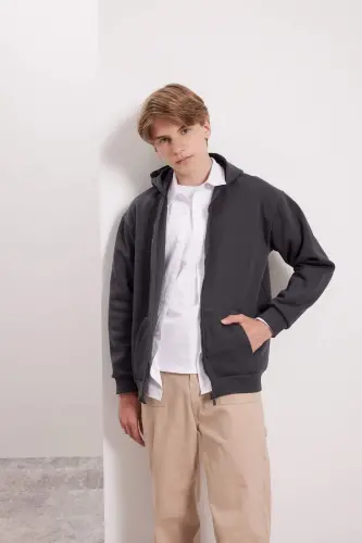 Boys' Hooded Zip-Up School Jacket X7382A624AU 