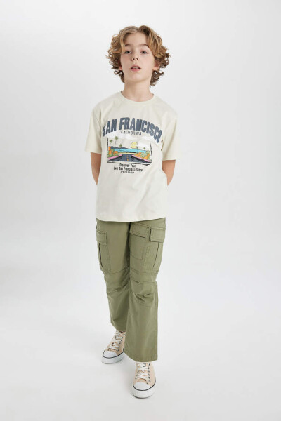 Boys Jogger Straight Leg Gabardine Trousers Khaki - 2