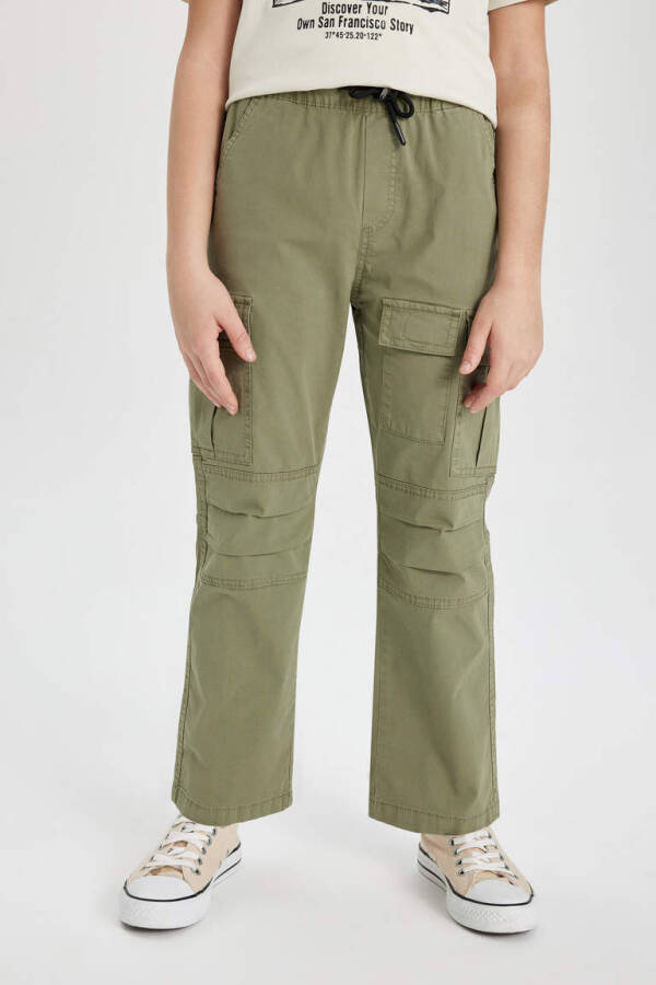 Boys Jogger Straight Leg Gabardine Trousers Khaki - 4