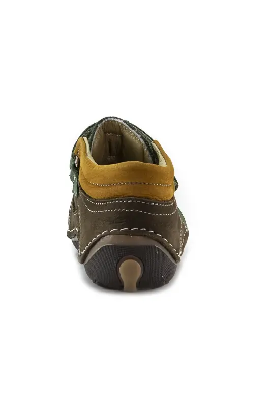 Boy's Khaki-Brown Leather Orthopedic Support First Step Boots - 5