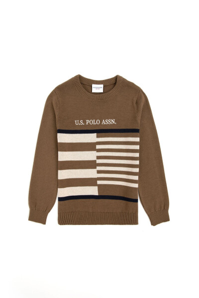 Boys' Khaki Crew Neck Sweater 50293025-vr027 - 4