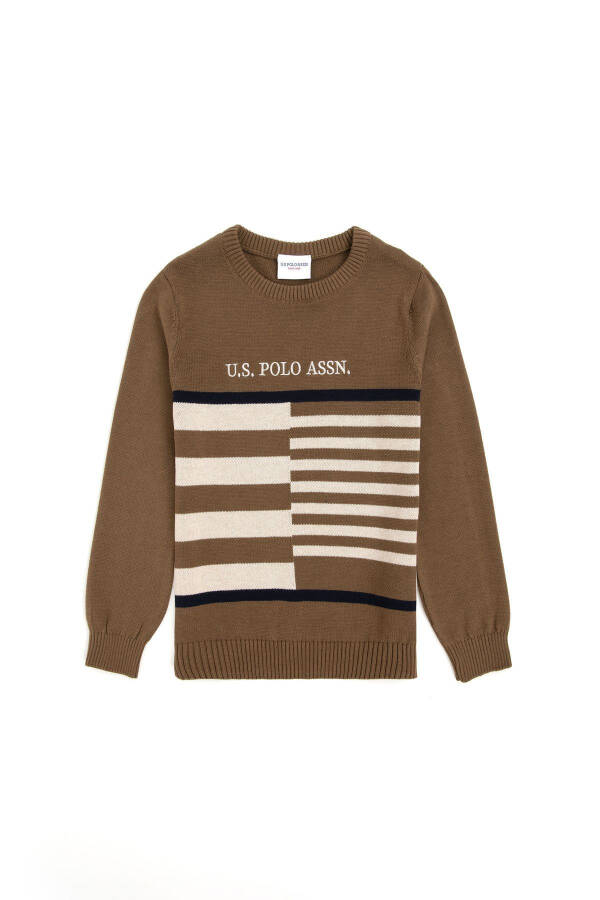 Boys' Khaki Crew Neck Sweater 50293025-vr027 - 4