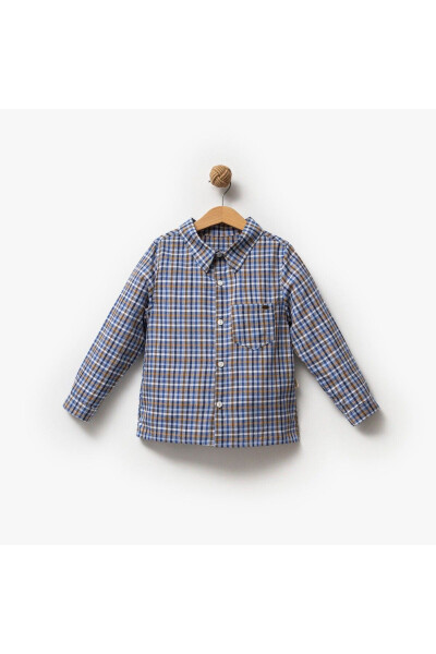 Boys' Long Sleeve Plaid Shirt - 1