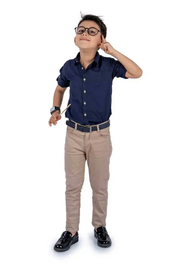 Boys Long Sleeve Shirt, Pants and Belt Set - 1