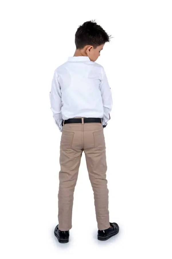 Boy's Long Sleeve Shirt, Pants and Belt Set - 2