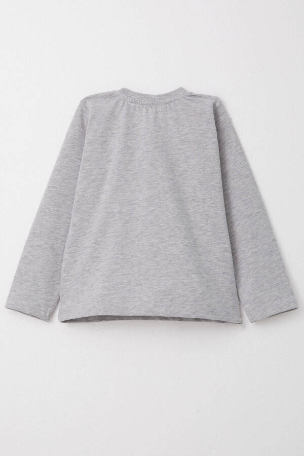Boy's Long Sleeve T-Shirt Cool Text Applique Pocket - 2