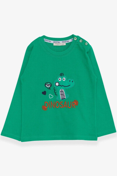 Boy's Long Sleeve T-Shirt with Dinosaur Embroidery 9 Months - 1