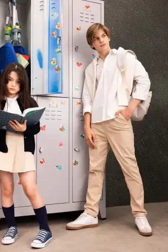 Boys' Loose Fit Standard Leg Gabardine Pants B8938A824SM - 1