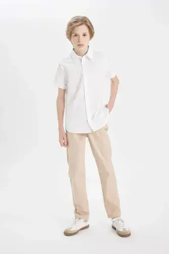 Boys' Loose Fit Standard Leg Gabardine Pants B8938A824SM - DEFACTO (1)