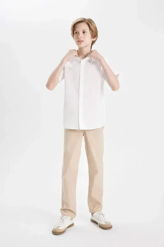 Boys' Loose Fit Standard Leg Gabardine Pants B8938A824SM - 3