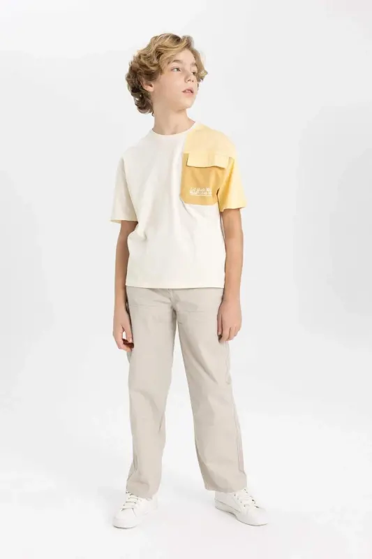 Boys' Loose Fit Standard Leg Gabardine Trousers B7144a824sp - 4