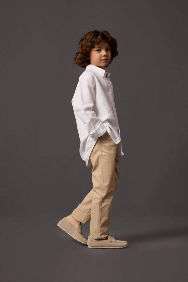 Boys' Loose Fit Standard Leg Gabardine Trousers Hazel - 9