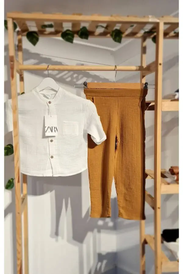 Boys Muslin Shirt Set - 1