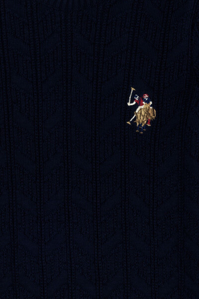 Boys' Navy Blue Basic Bike Neck Sweater 50269032-VR033 - 3