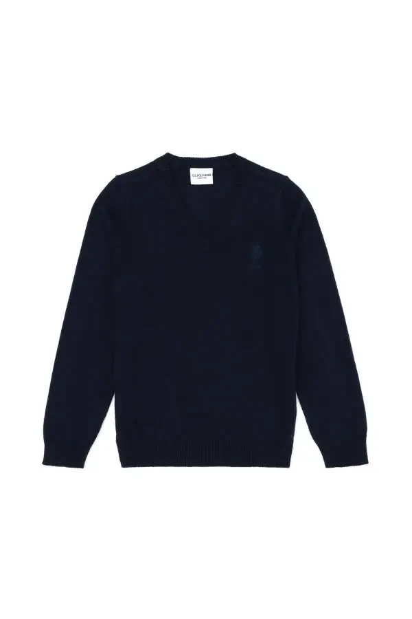 Boys' Navy Blue Basic Sweater 50269415-VR033 - 4