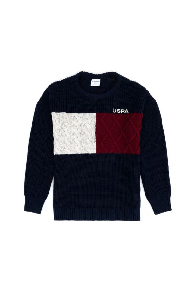 Boys Navy Blue Crew Neck Sweater 50271342-VR033 - 5