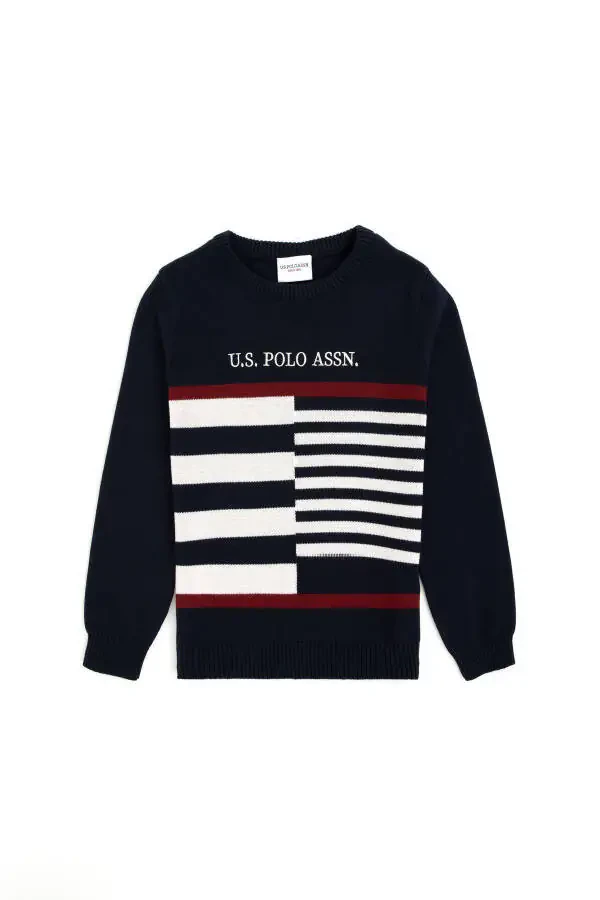 Boys' Navy Blue Crew Neck Sweater 50293025-vr033 - 4
