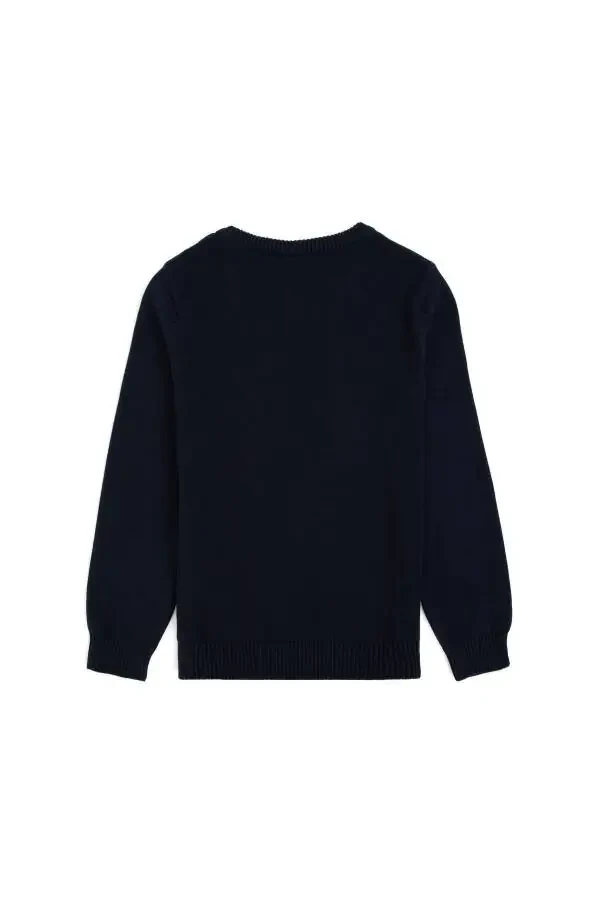 Boys' Navy Blue Crew Neck Sweater 50293025-vr033 - 5