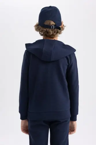Boys' Navy Blue Hooded School Jacket T7468a623au - 5