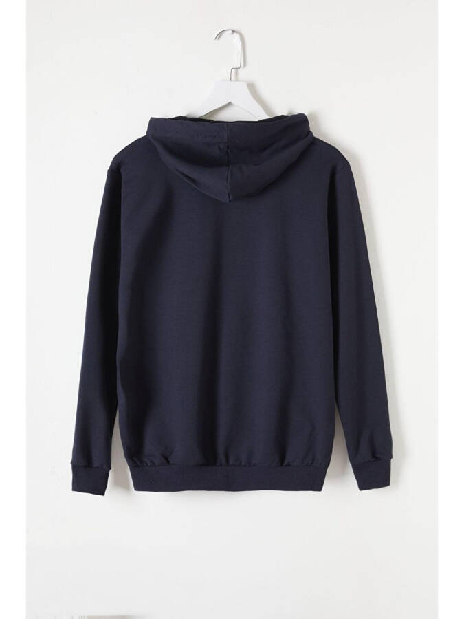 Boys' Navy Blue Hooded Zip-Up School Jacket 16195 - 8