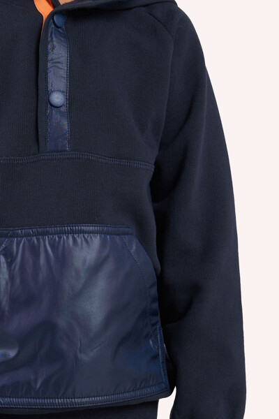 Boys' Navy Blue Hoodie Sweatshirt - 4