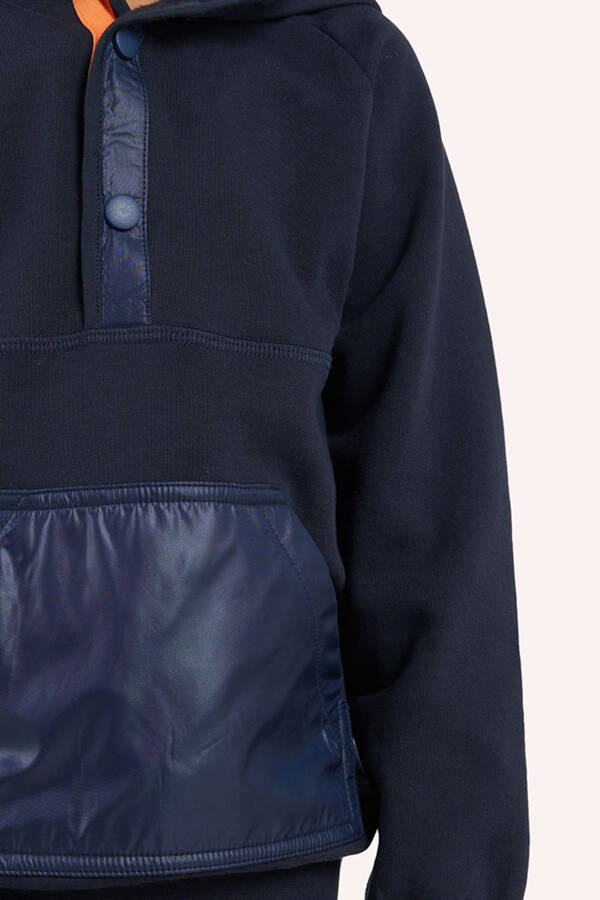 Boys' Navy Blue Hoodie Sweatshirt - 4